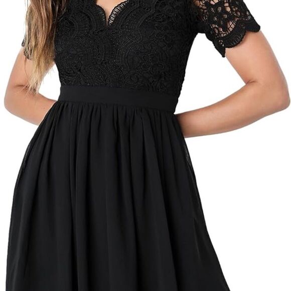 Lulus | Women's Angel in Disguise Lace Skater Fit & Flare Dress | L NWT - Picture 3 of 6
